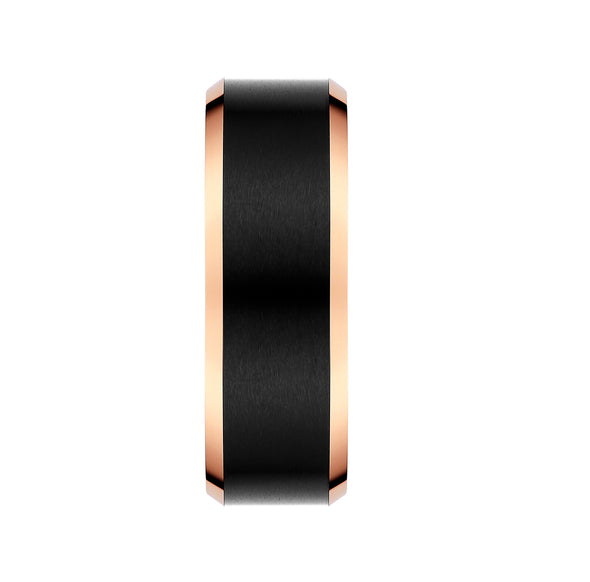Mens Tungsten Two Tone Band Ring 8mm