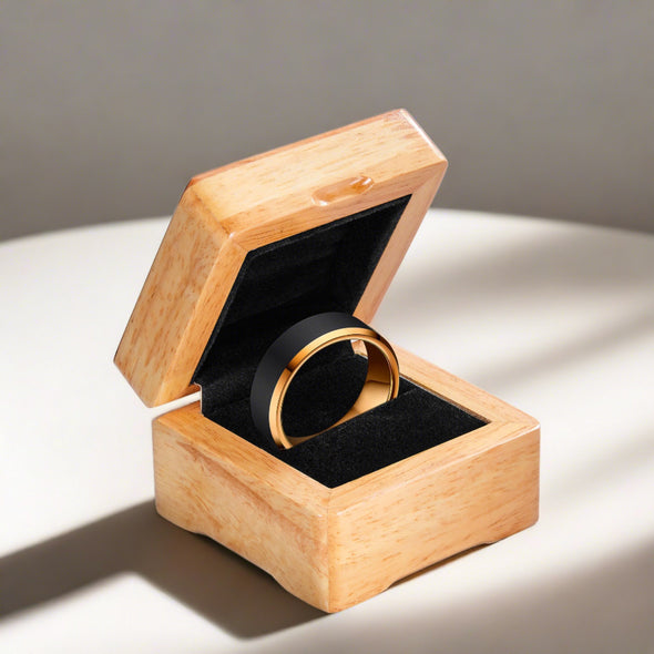 Mens Tungsten Two Tone Band Ring 8mm