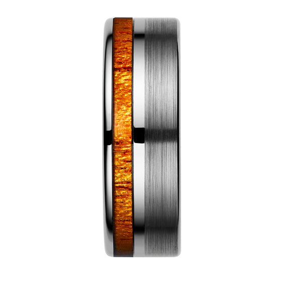 Mens Tungsten Ring 8mm Wooden Inlay
