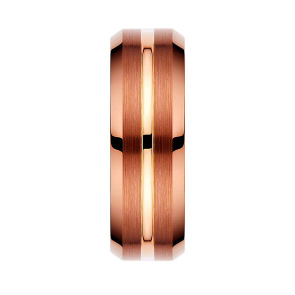 Mens Rose Gold Tungsten Ring 8mm