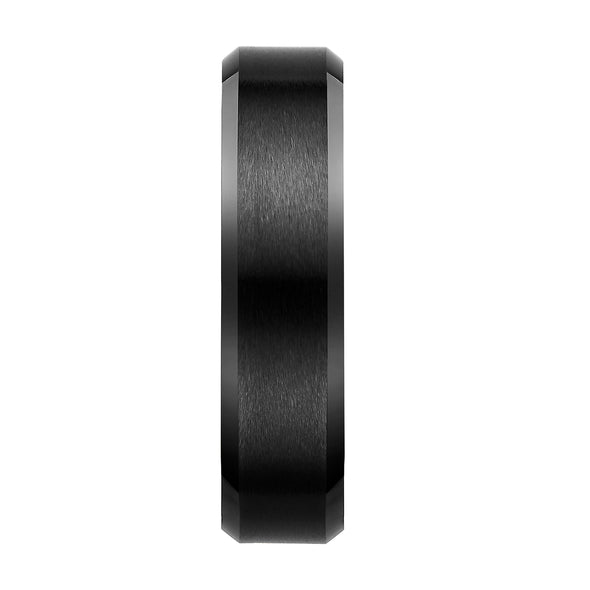Mens Black Tungsten Modern Band Ring 6mm